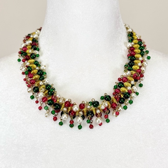 Vintage Chanel Mughal Style Glass Necklace, Circa 1930-1960s Attr Maison Gripoix - Picture 11 of 16